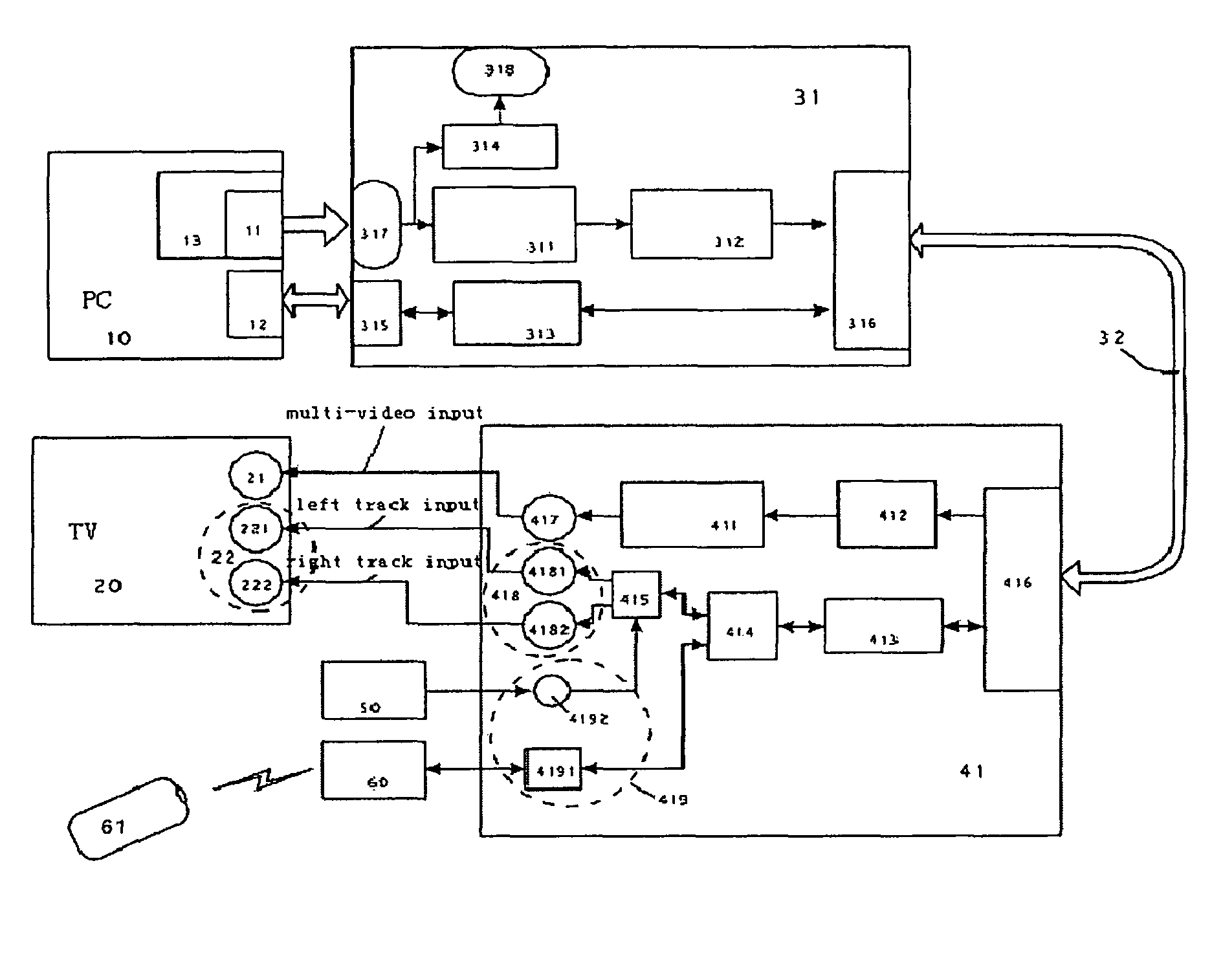 System and method for accessing internet via TV and a PC connecting set and a TV connecting set