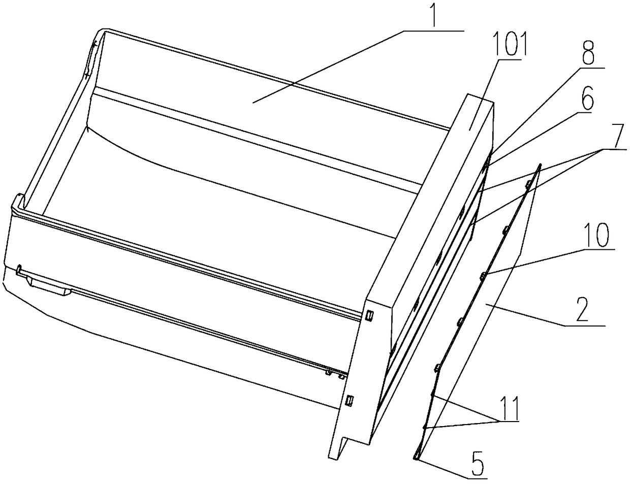 Multifunctional container of replaceable function indicating decorative board for refrigerator