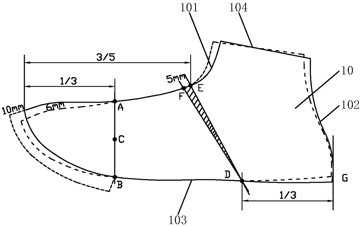 Method for making shoe upper template according to shoe tree type and shoe upper face forming technology