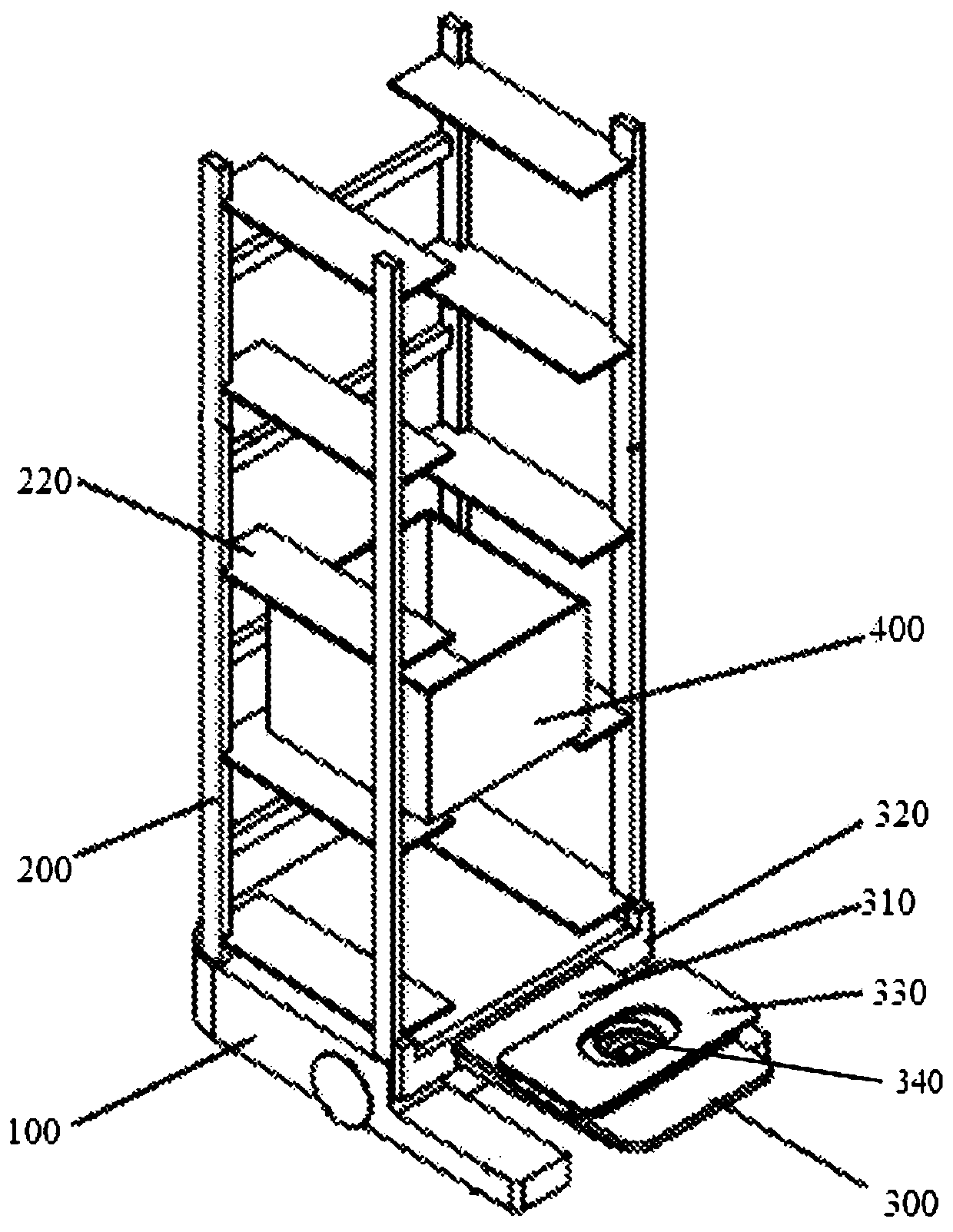 Carrying robot, container taking method, container loading method and warehouse logistics system