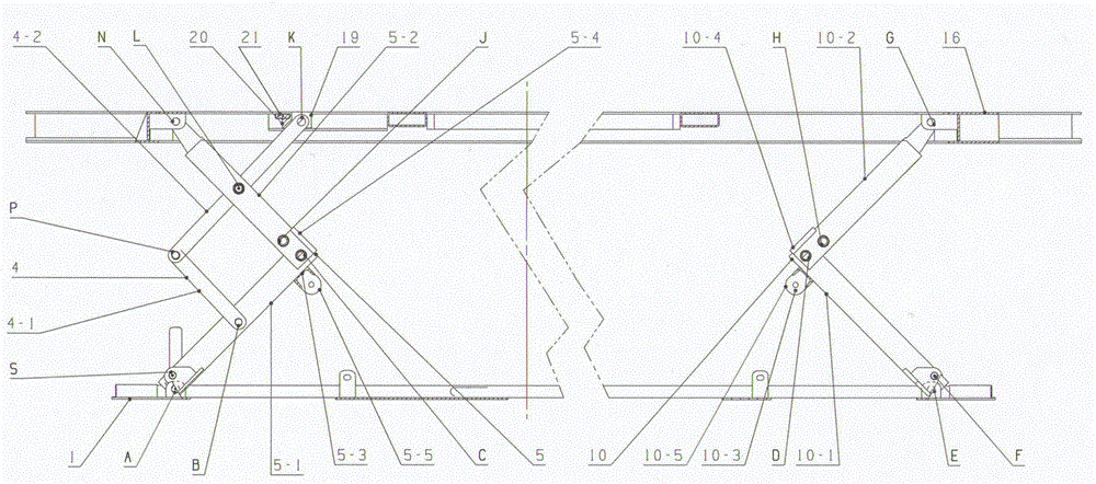 Foldable flexible lifting mechanism of vehicle body correcting machine