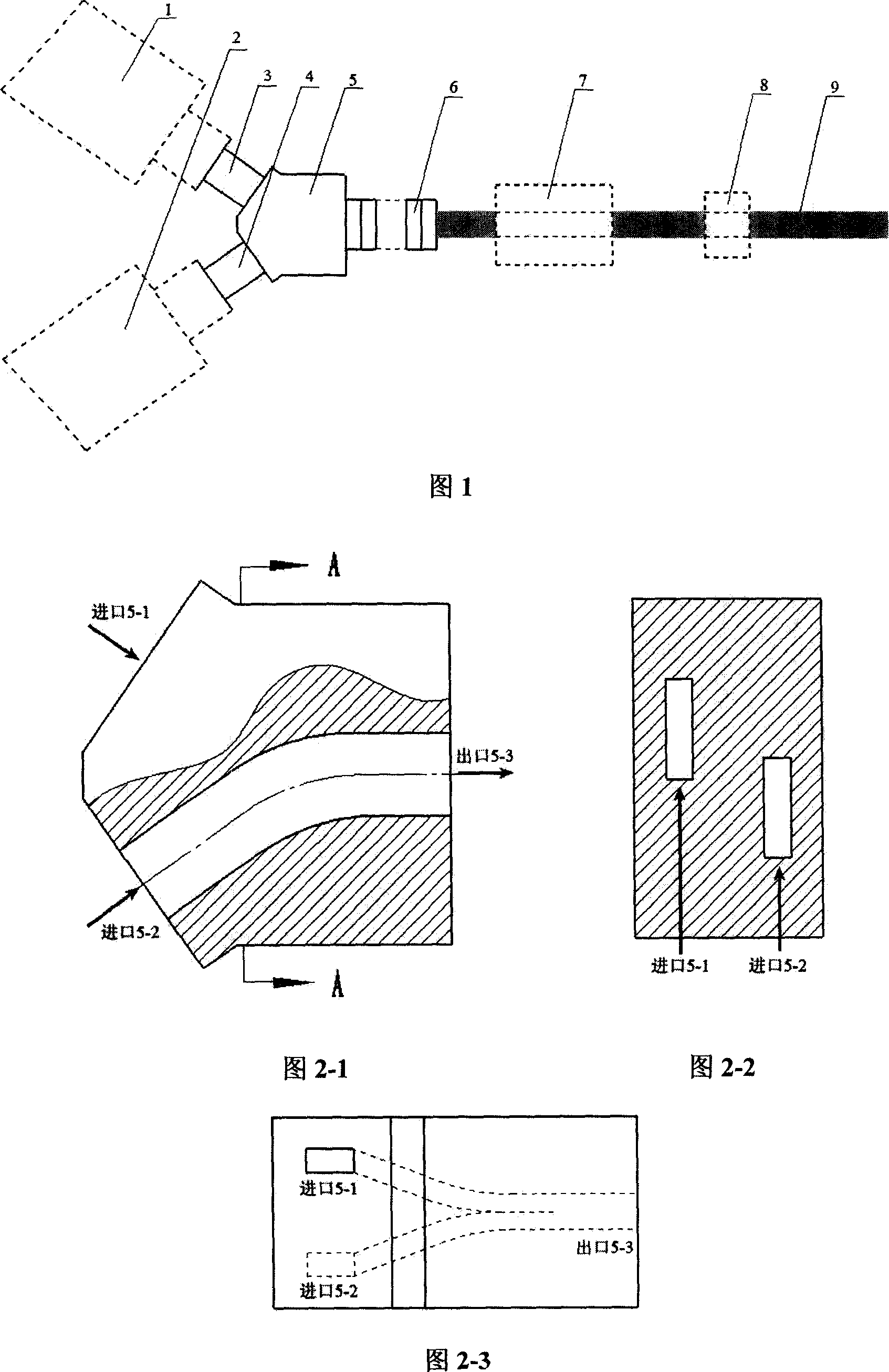 Extrusion port die for preparing alternate multiple high polymer composite material
