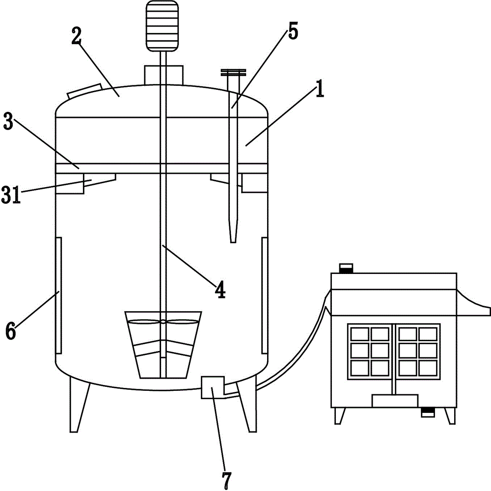 A reaction kettle with a cooling device