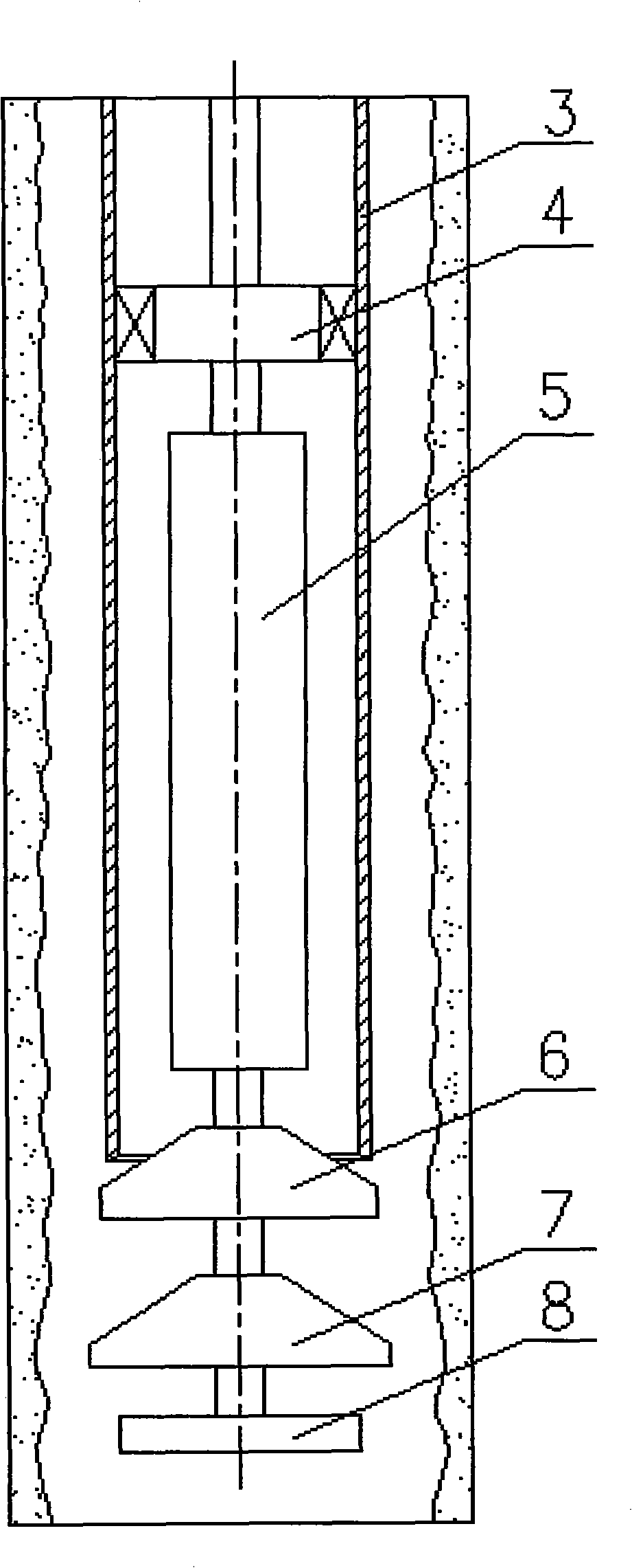 Process method for well completion at equal borehole diameter