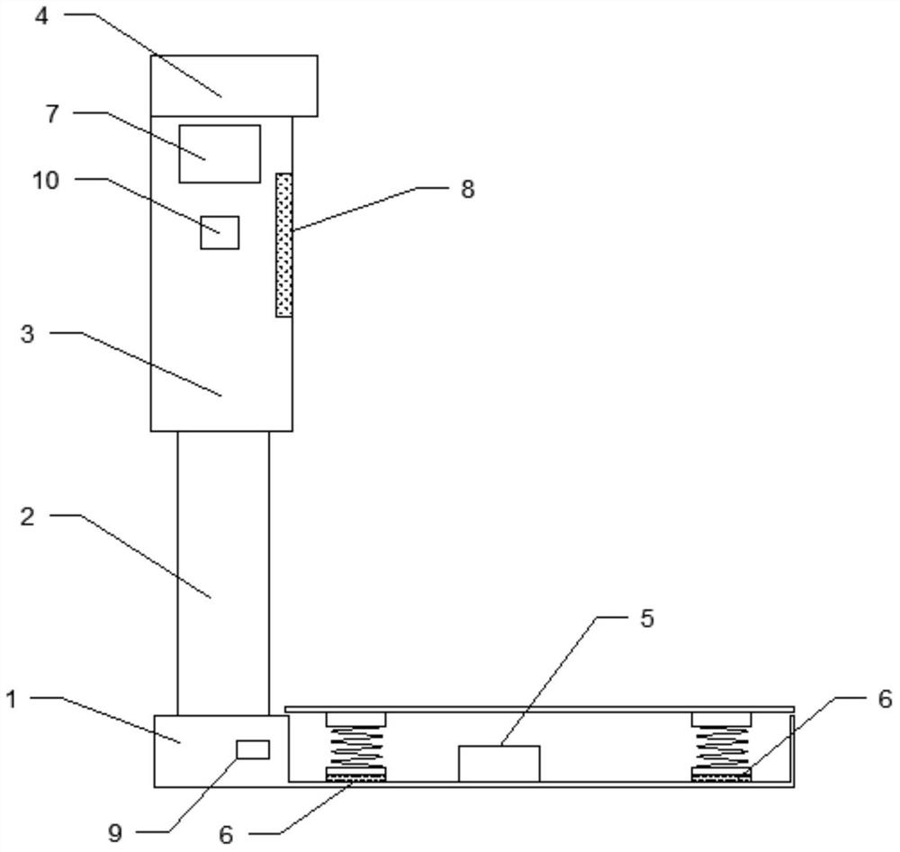 A height measuring device and measuring method