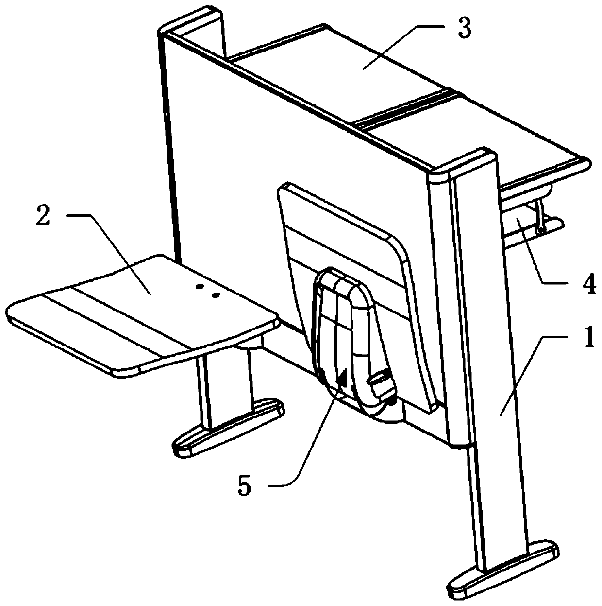 Integrated desk-chair structure