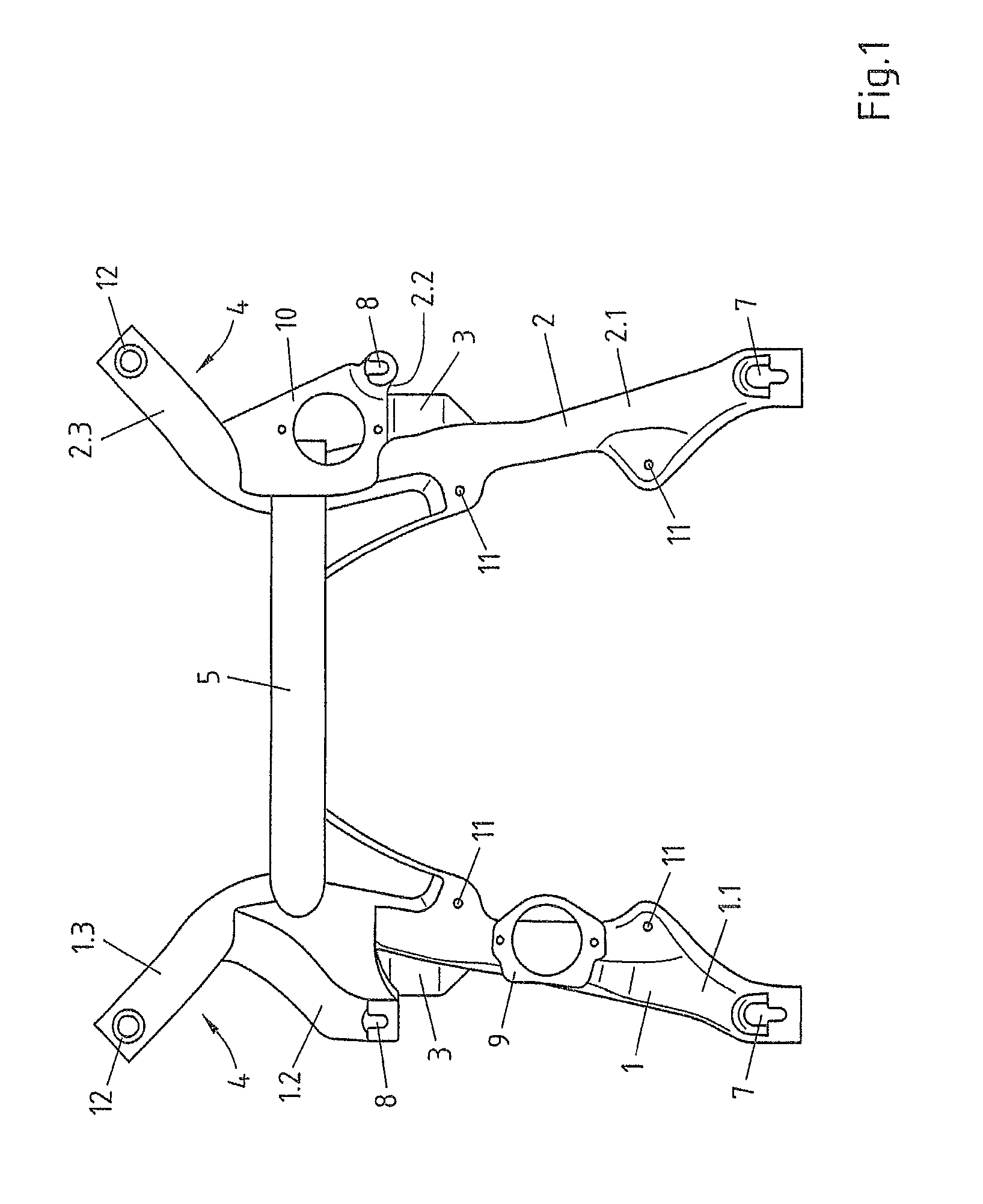 Front axle support having an integrated steering gear housing