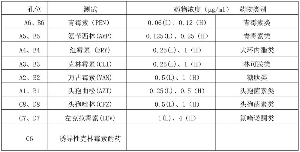 Group b streptococcus identification and drug susceptibility testing card, group b streptococcus identification and drug susceptibility testing kit and methods of using the same