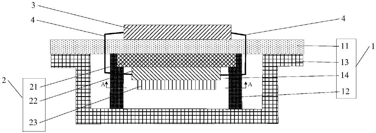 Surface-mounted gas sensor device for detecting formaldehyde in food packaging container as well as preparation method and application of surface-mounted gas sensor device