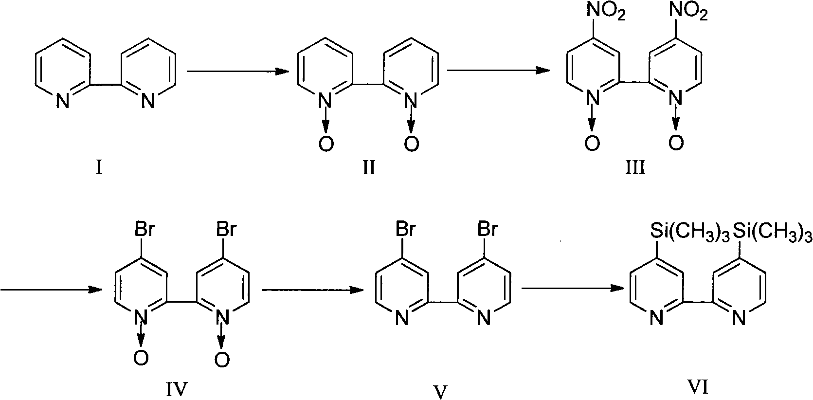Synthesis method of novel compound 4,4'-bis(trimethylsilyl)-2,2'-bipyridyl
