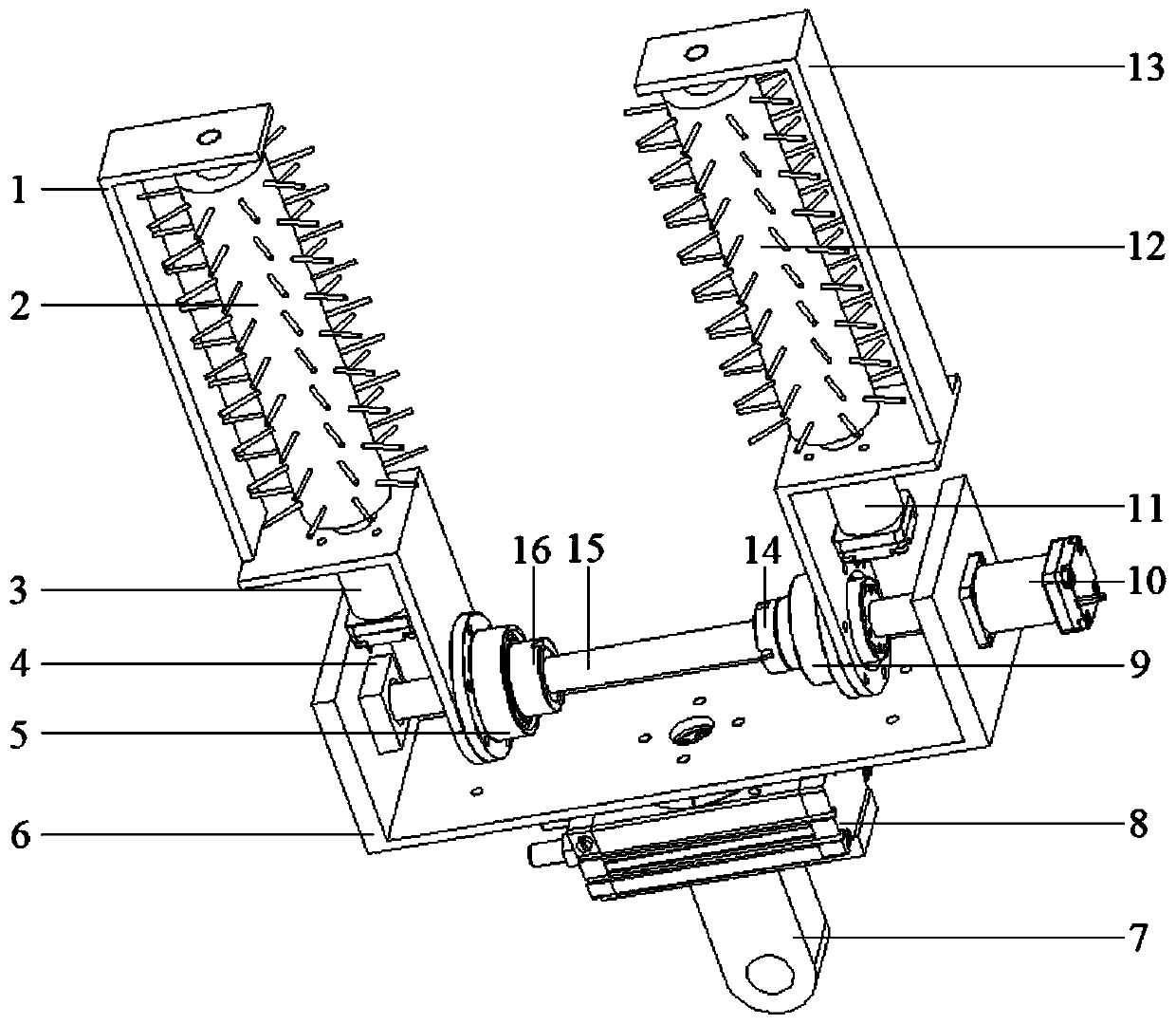 Torsion comb type camellia oleifera fruit picking device