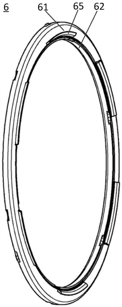 Axial elastic component for synchronizer system and synchronizer system