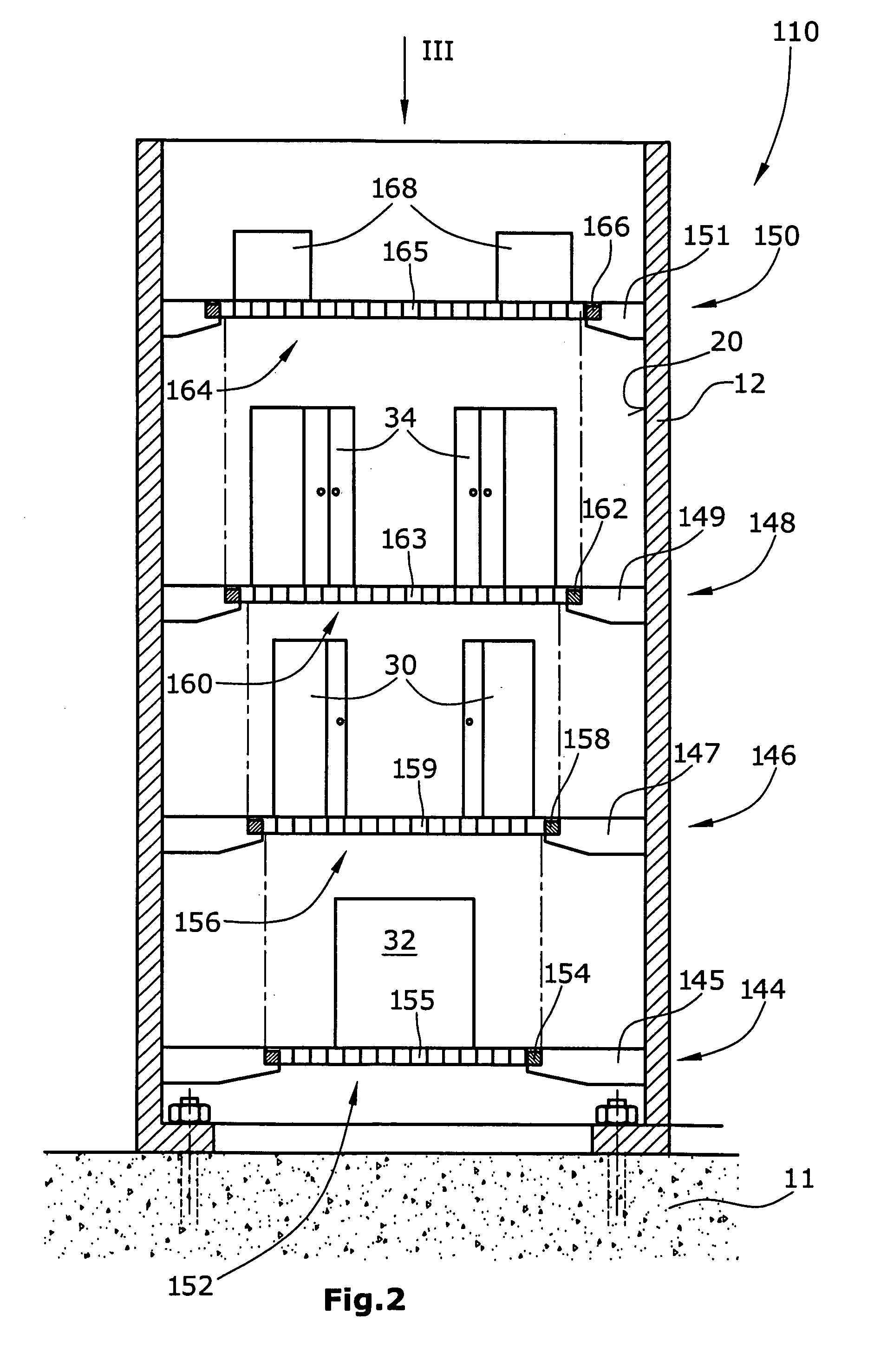 Segment for a tower of a wind energy turbine and method for arranging operating components of a wind energy turbine in a tower thereof