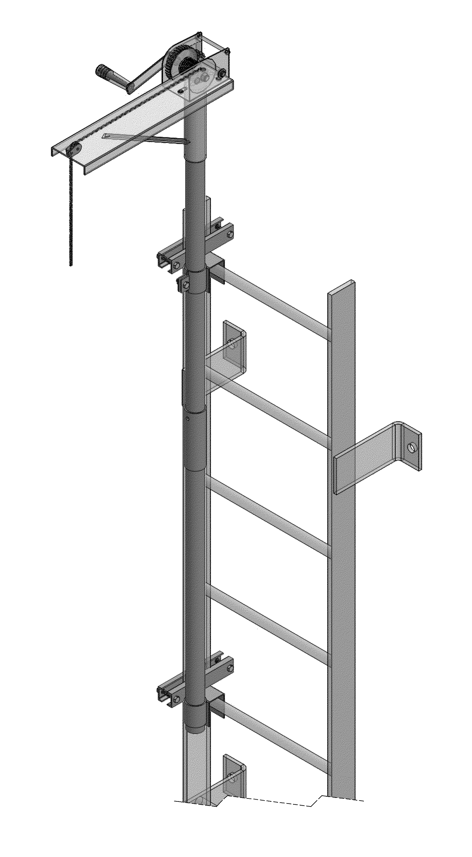Fixed Ladder Portable Mounted Support Assembly