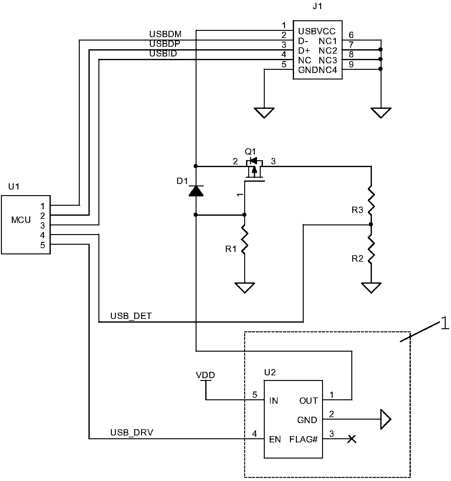 Interface circuit compatible with USB interfaces of various types