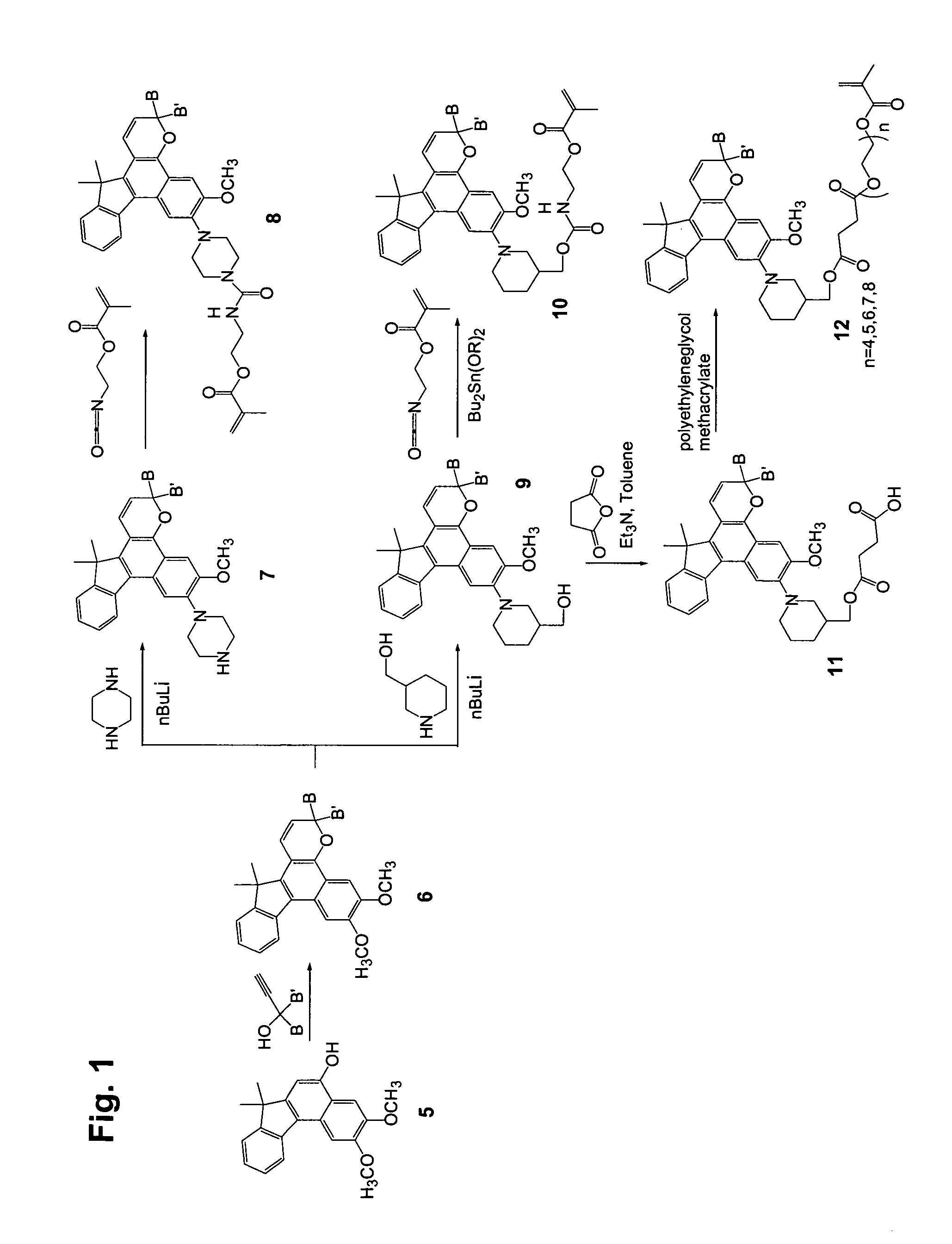 Photochromic materials with reactive substituents