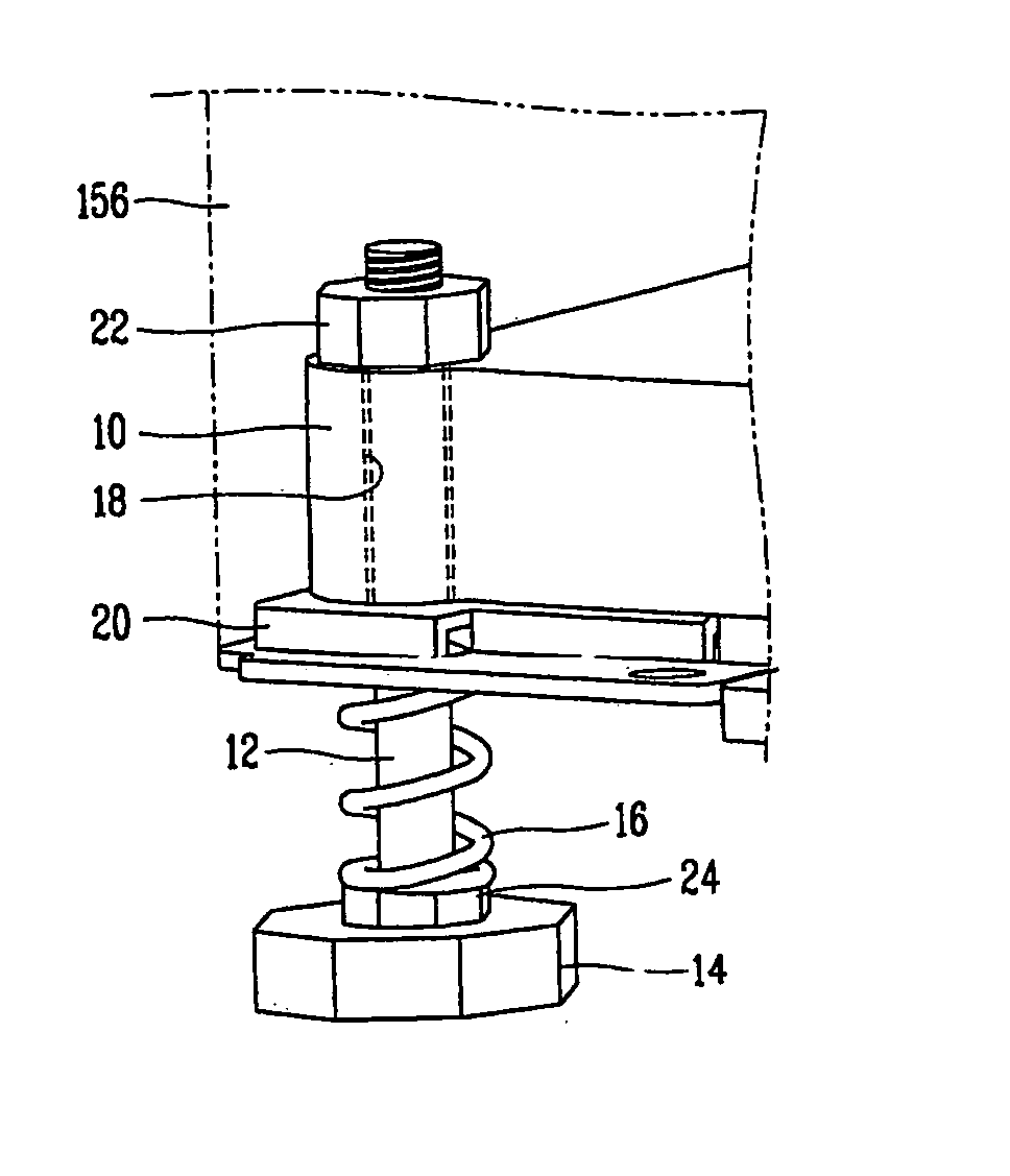 Supporting apparatus for washing machine
