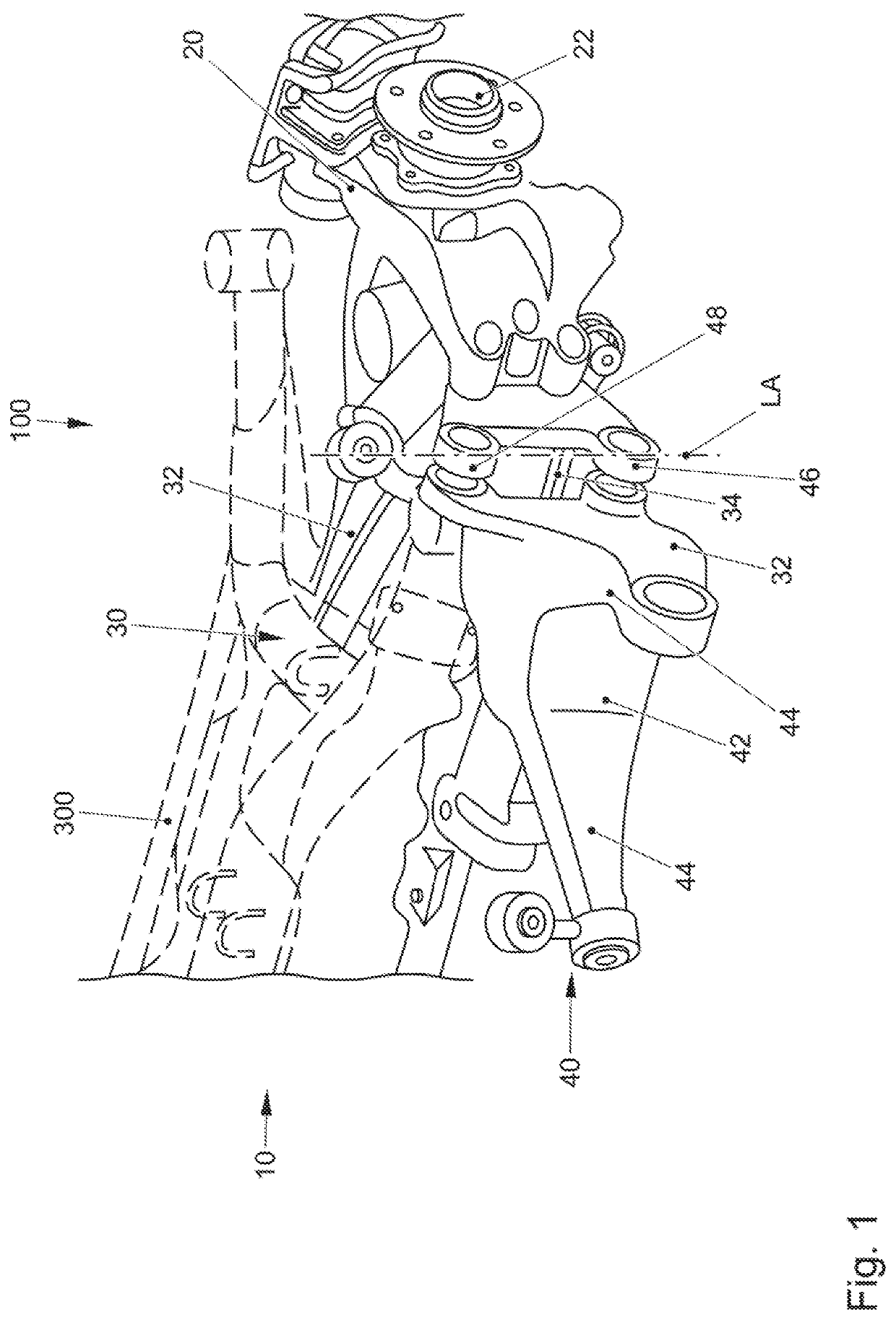 Wheel suspension for the rear axle of a vehicle