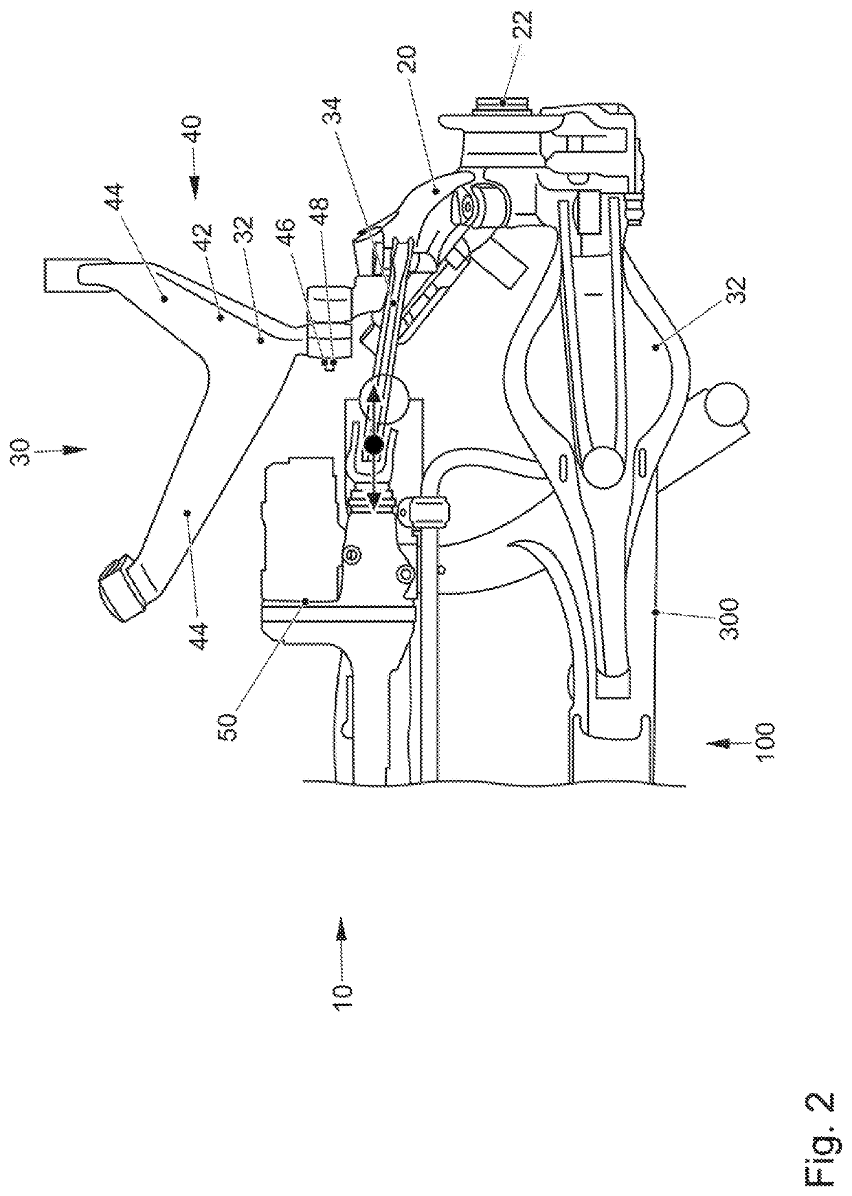 Wheel suspension for the rear axle of a vehicle