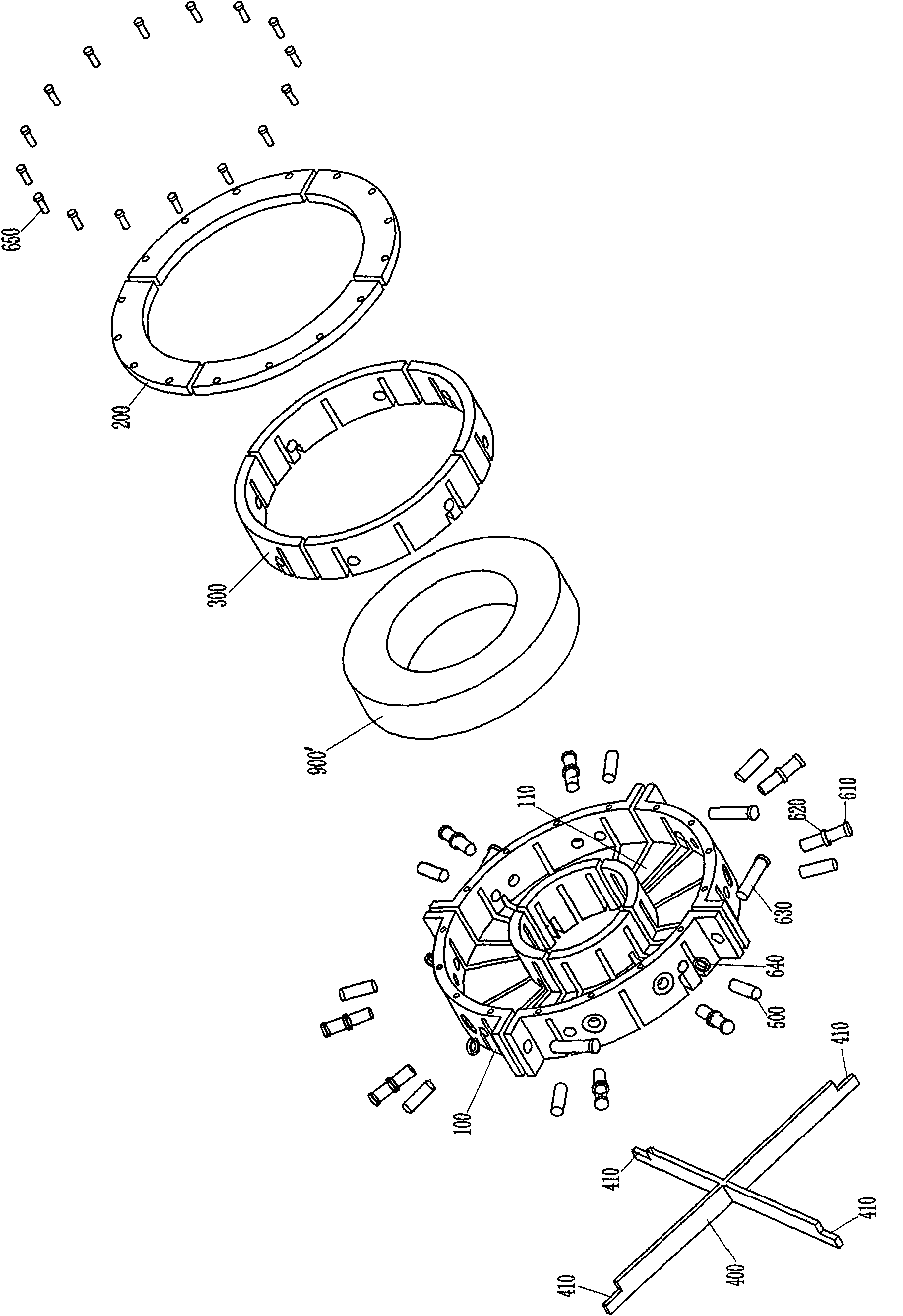 Processing method of amorphous alloy stator core slot and locking and positioning clamp thereof