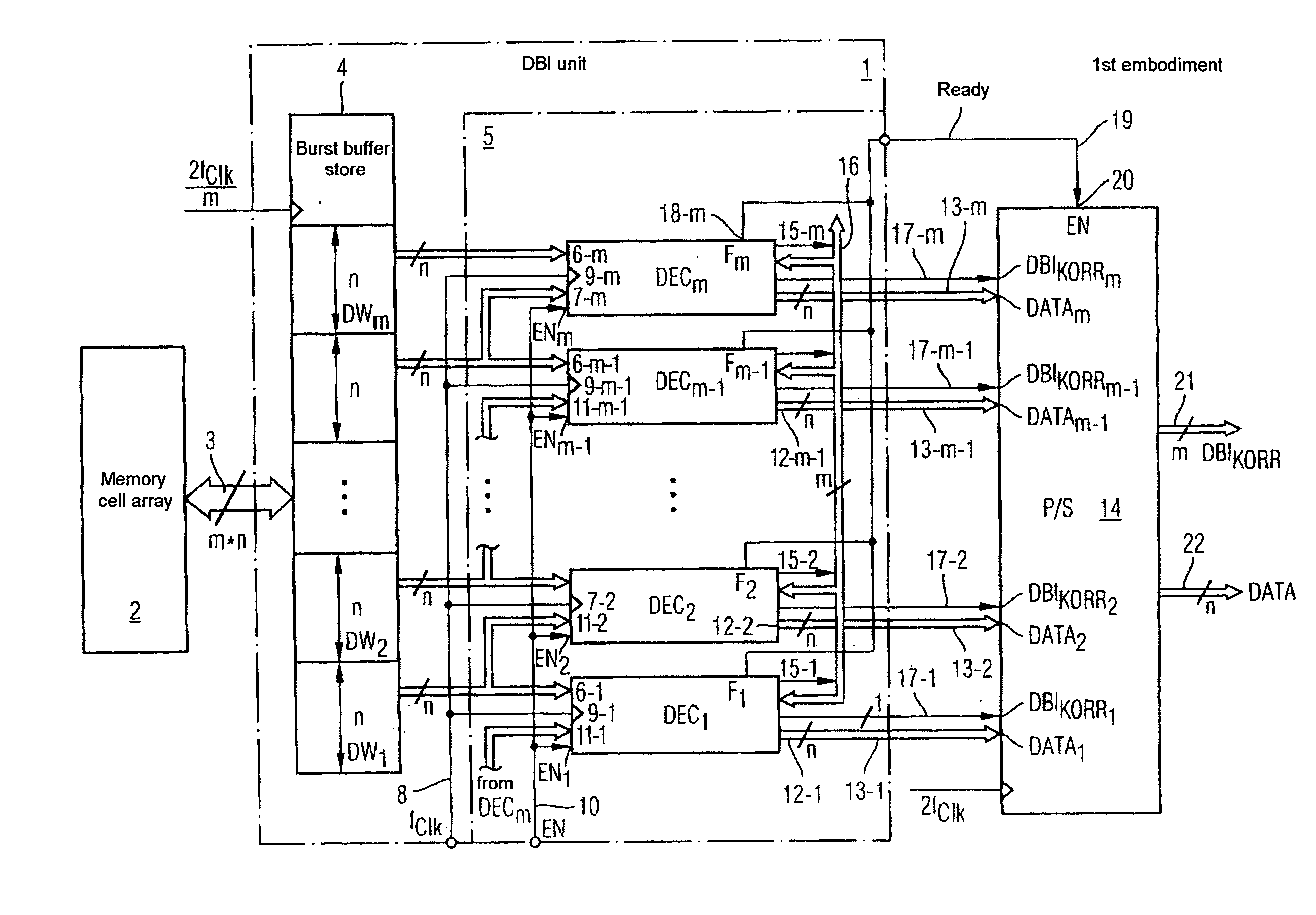 Circuit for producing a data bit inversion flag