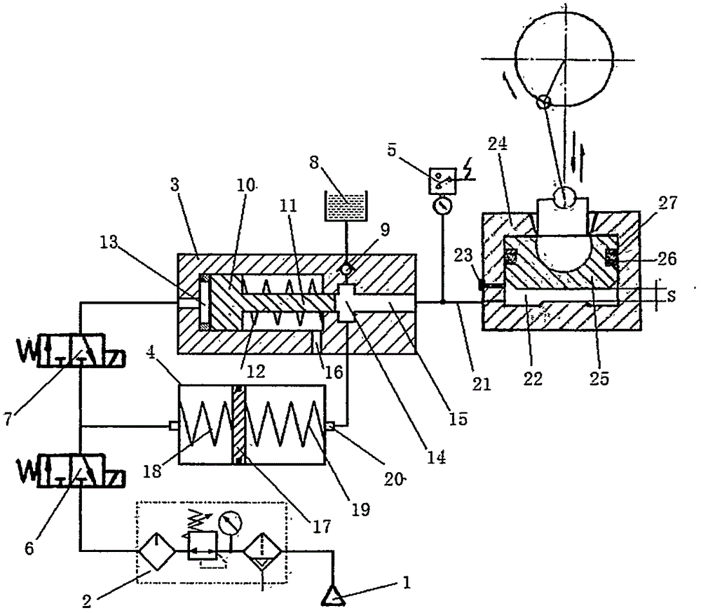 Hydraulic overload protecting device and pressing machine with hydraulic overload protecting device