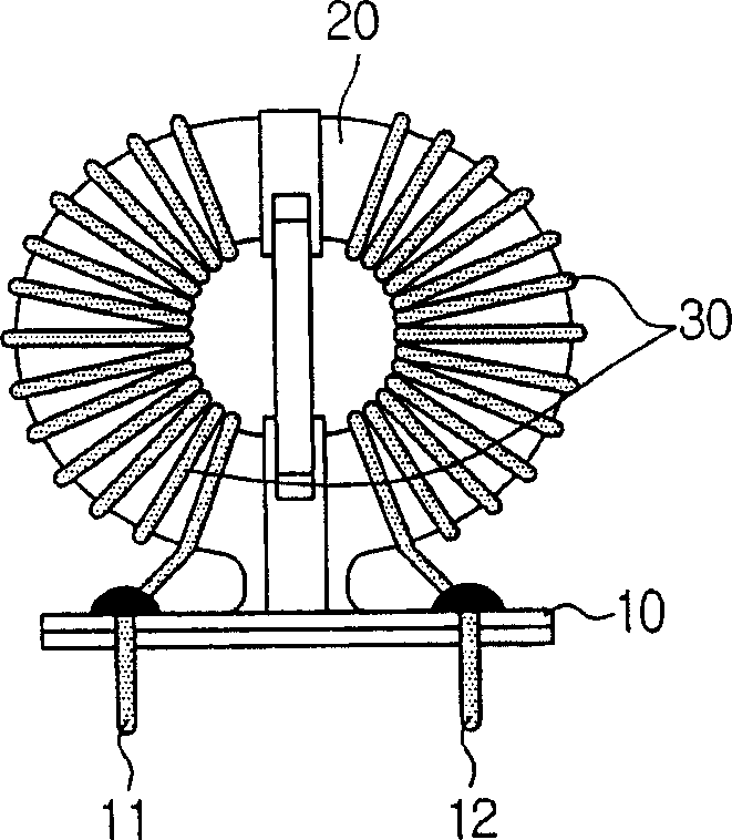 Toroidal line filter and method of winding coil of toroidal line filter