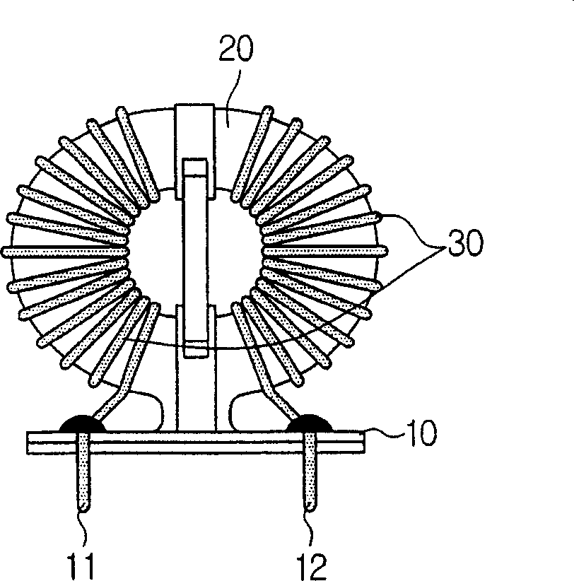 Toroidal line filter and method of winding coil of toroidal line filter