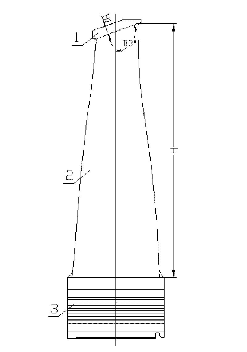 Penult-stage moving blade of air-cooled steam turbine