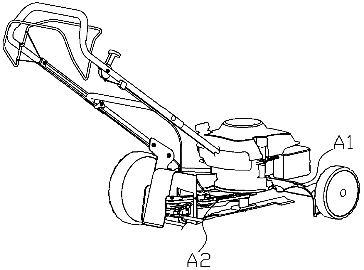 Walking stepless speed change adjusting mechanism for lawn mower