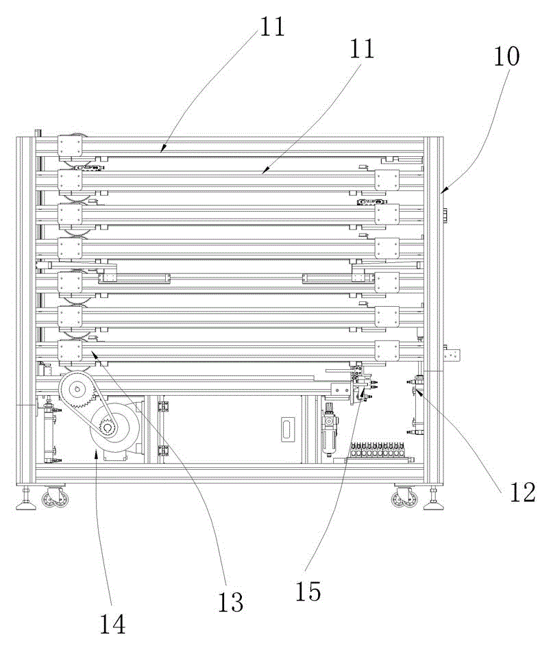 Full-automatic flowing storage platform equipment and flowing storage method for clamping jigs