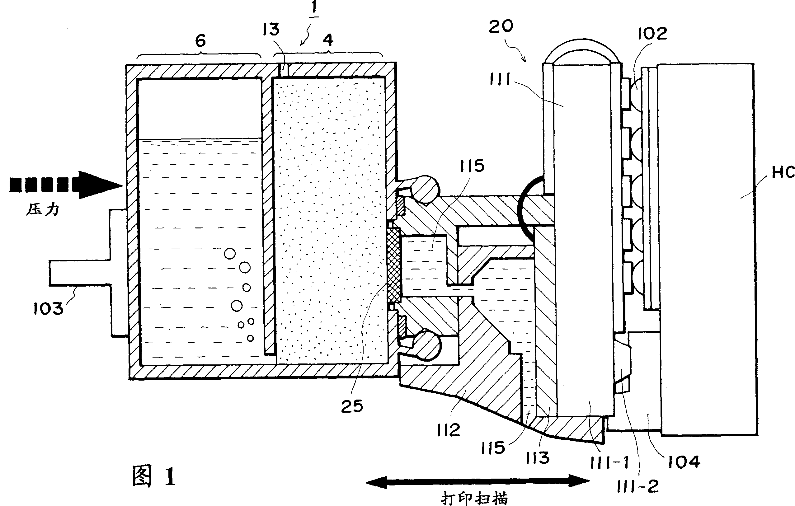 Printing ink tank, ink and ink jet recording system using the same tank