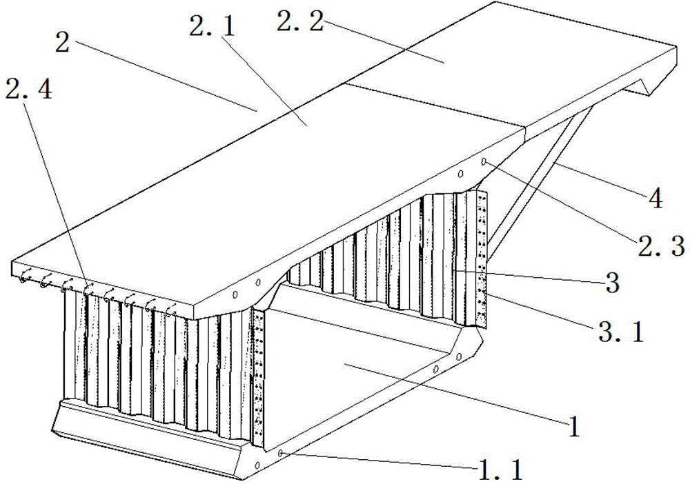 Large cantilever steel web spine box girder segment