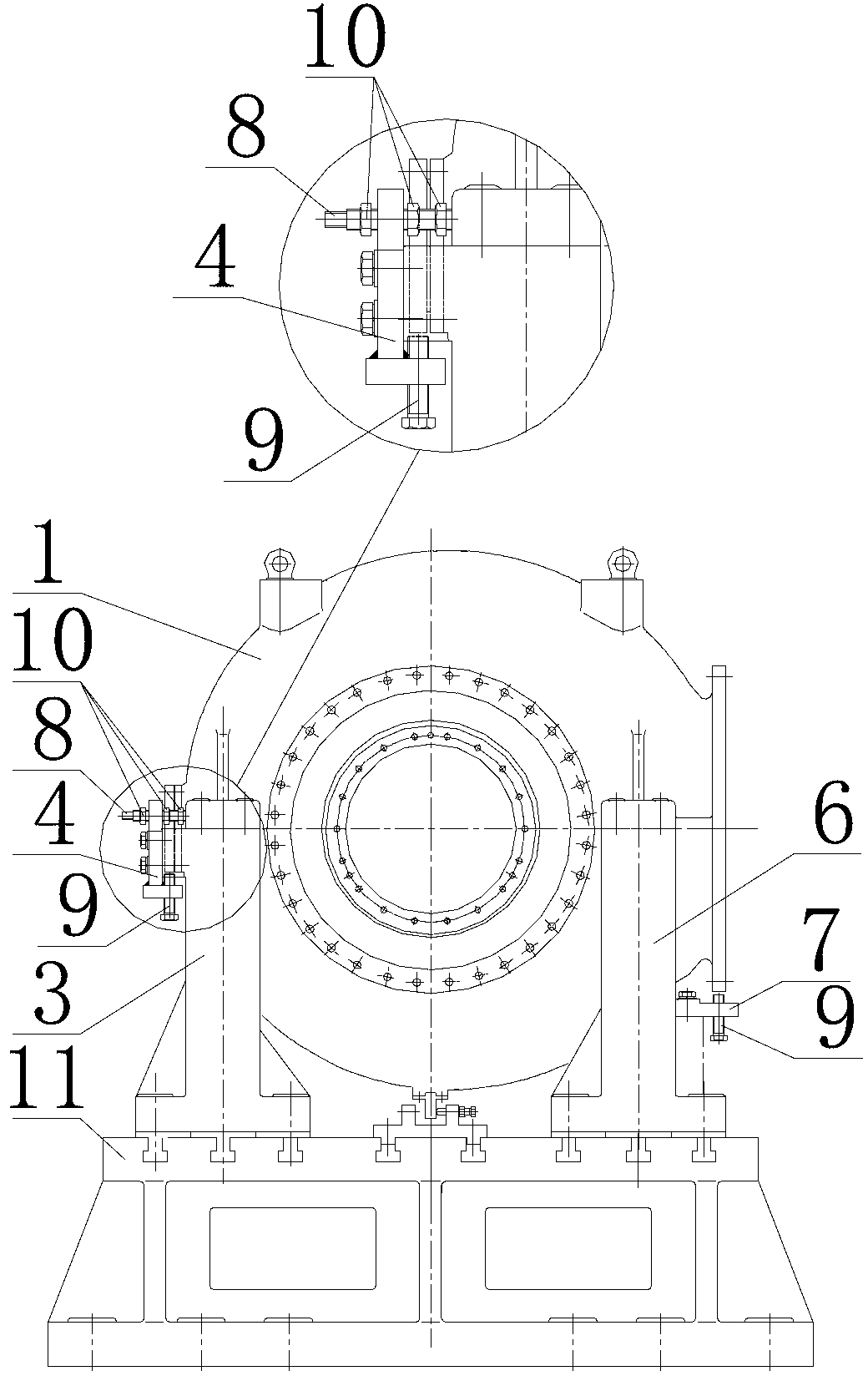 Coaxiality adjusting device and coaxiality adjusting method