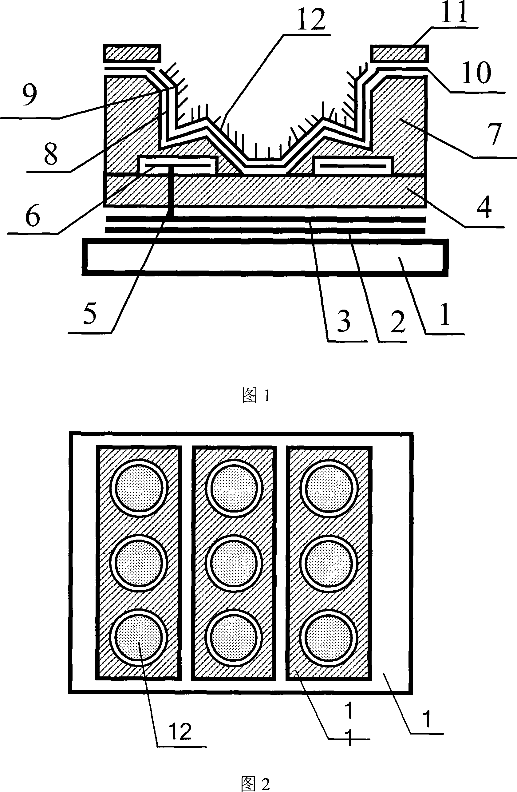 Flat-panel display device with ring-gate modulated valley cathode structure and its preparing process