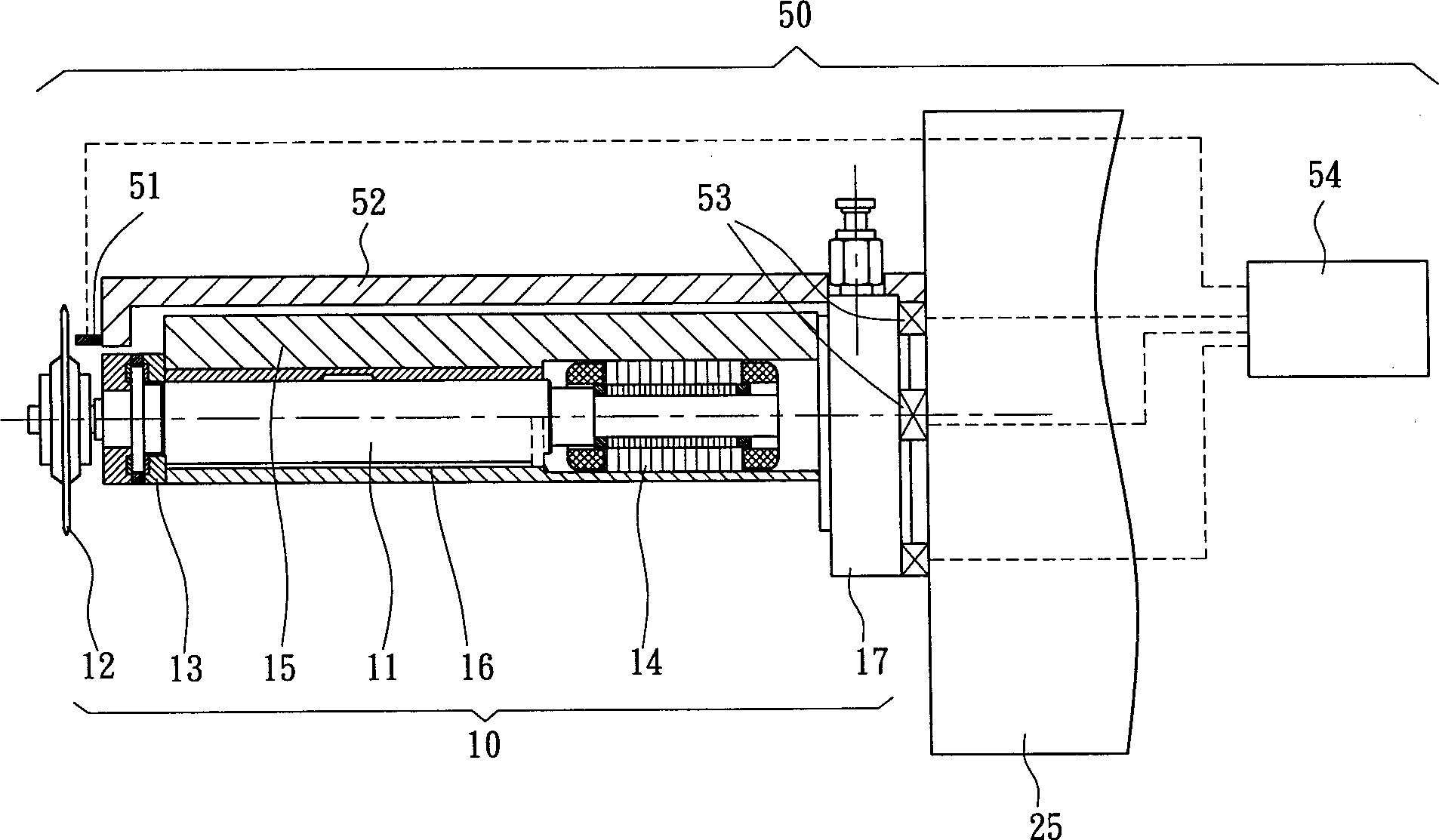 External active axial-shift compensating method and device for rotary main-shaft cutter