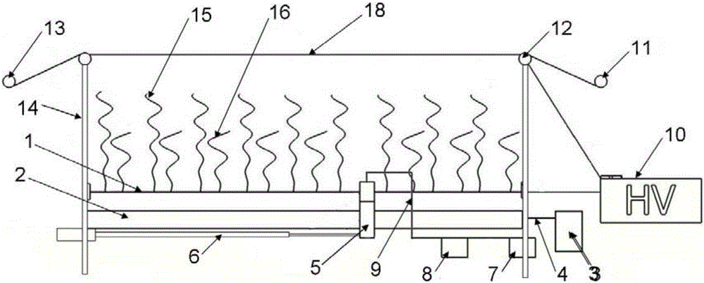 Electrostatic spinning device for preparing nano-fibers on large scale
