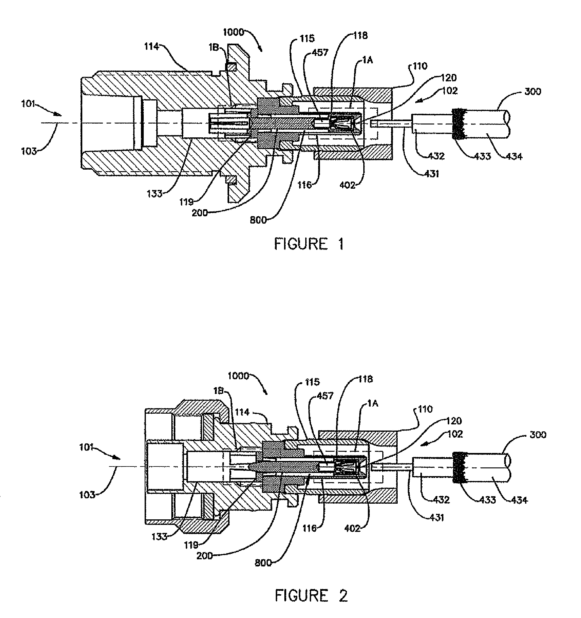 Coaxial connector with telescoping center conductor mechanism
