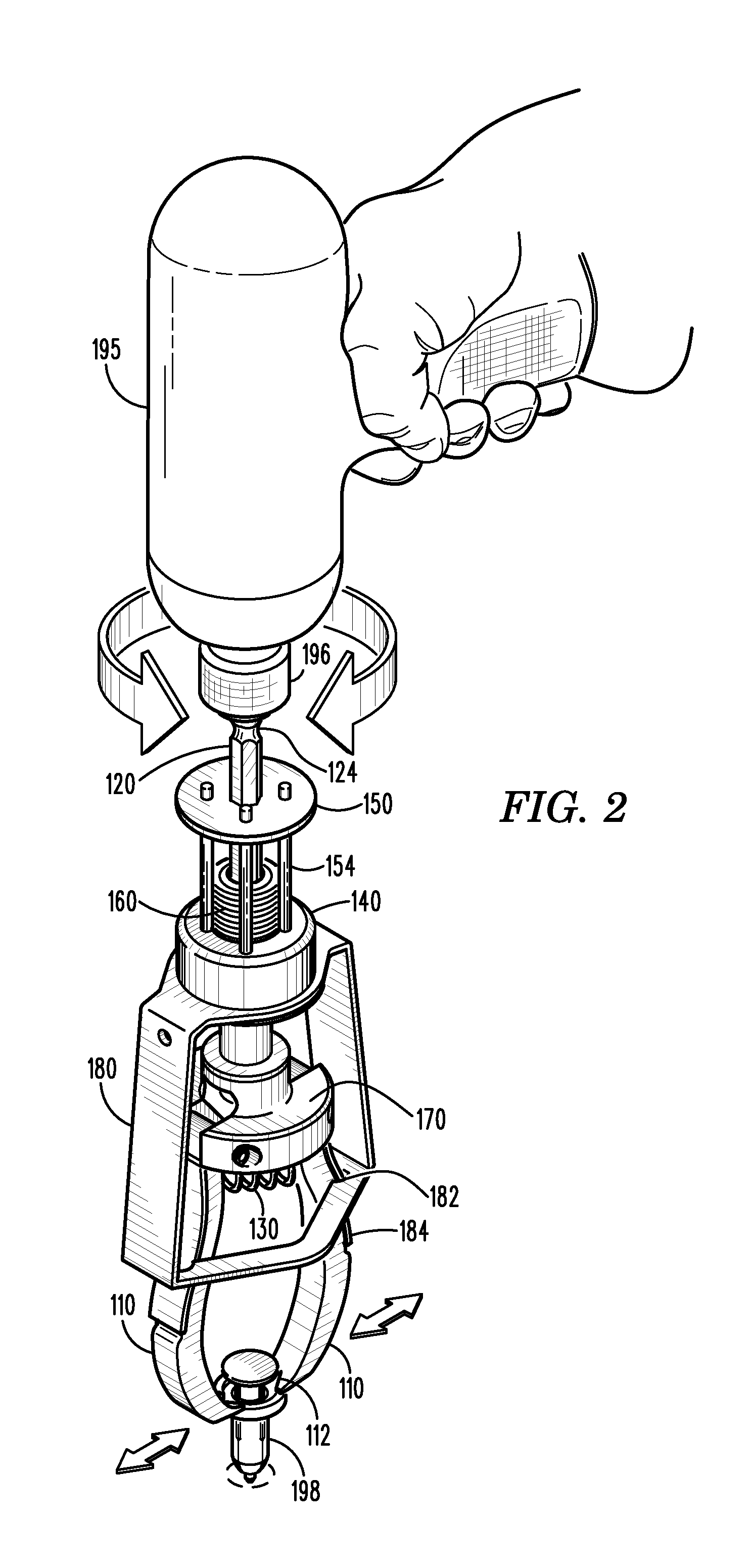 Rotary tool accessory for grabbing