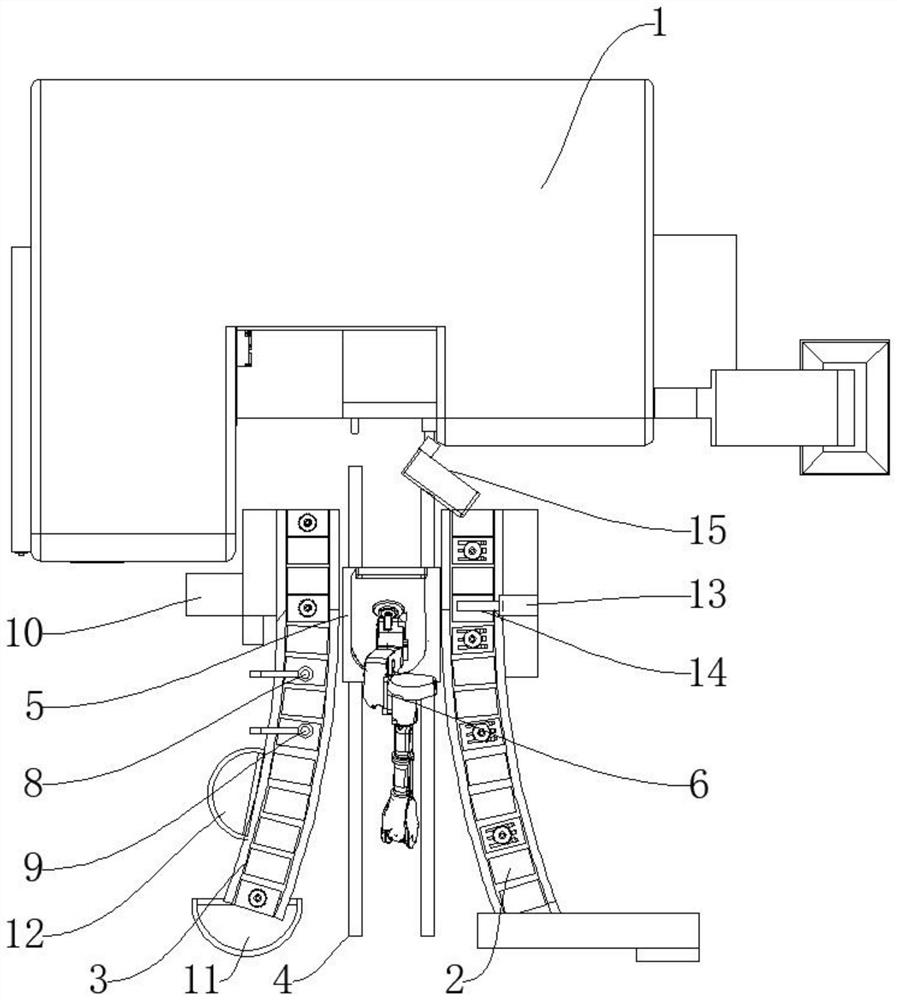 Industrial robot automatic feeding and discharging system for numerical control machine tool