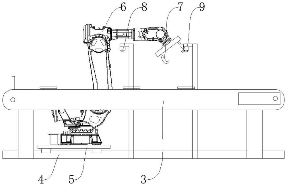 Industrial robot automatic feeding and discharging system for numerical control machine tool