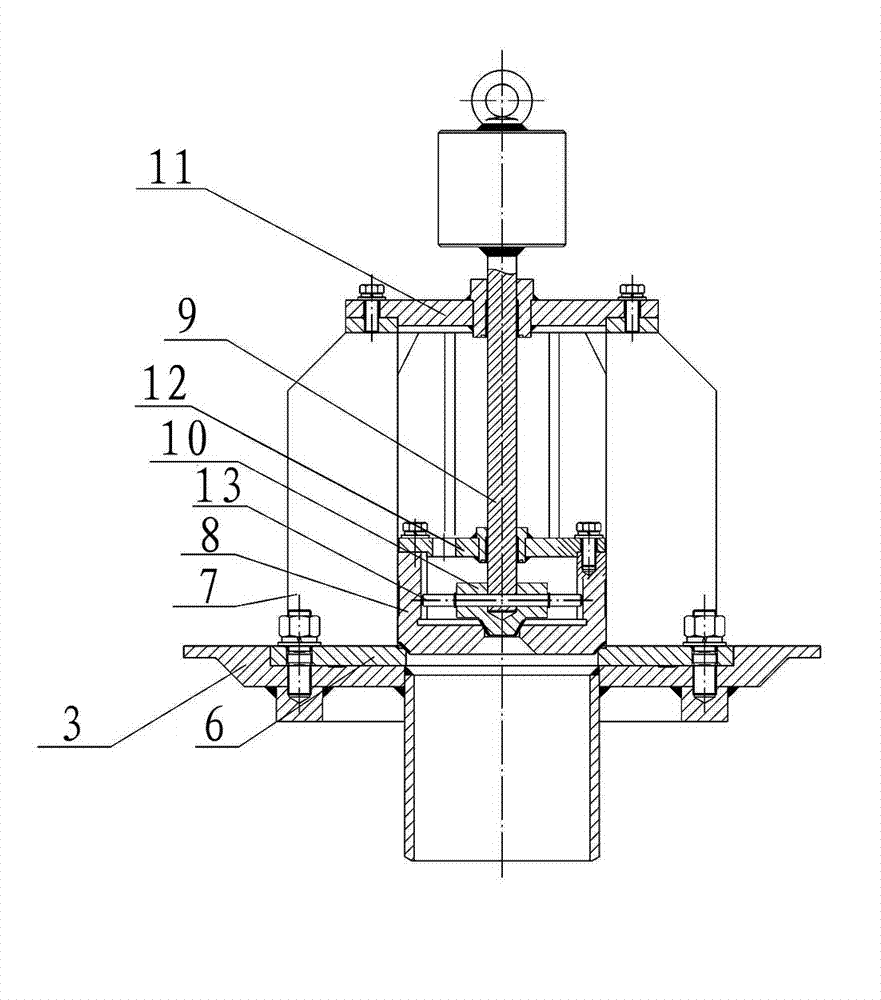 Emergency cut-off valve at bottom of built-in tank in low-temperature liquid storage tank