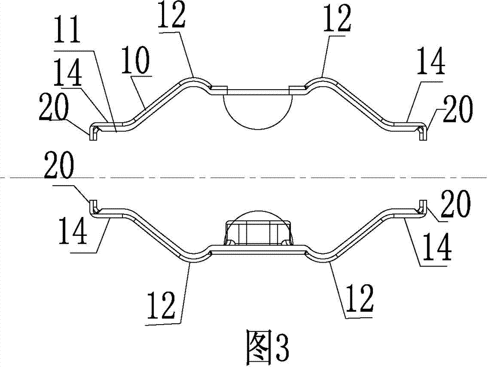 Stretching arc-shaped pressure plate used for radiator