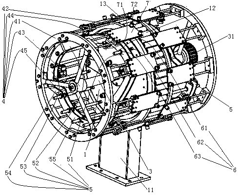 Handle rope reeling-off mechanism and handle rope reeling-off method