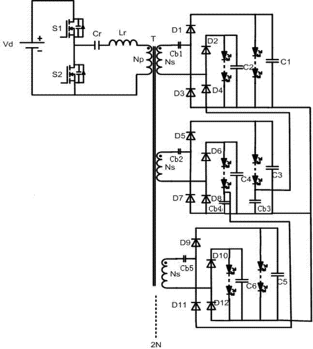 Novel multi-path LED passive current-equalizing circuit and LED driving power source