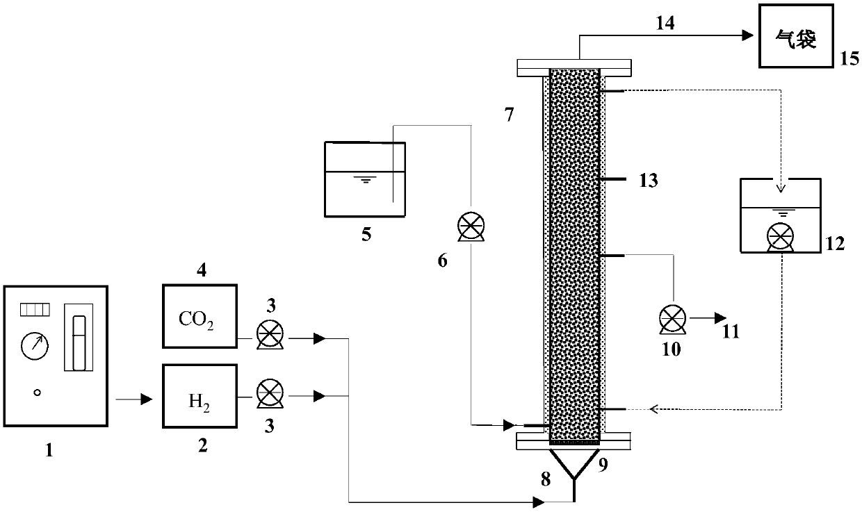 Method for removing nitrate in underground water by using hydrogen autotrophic denitrification granular sludge