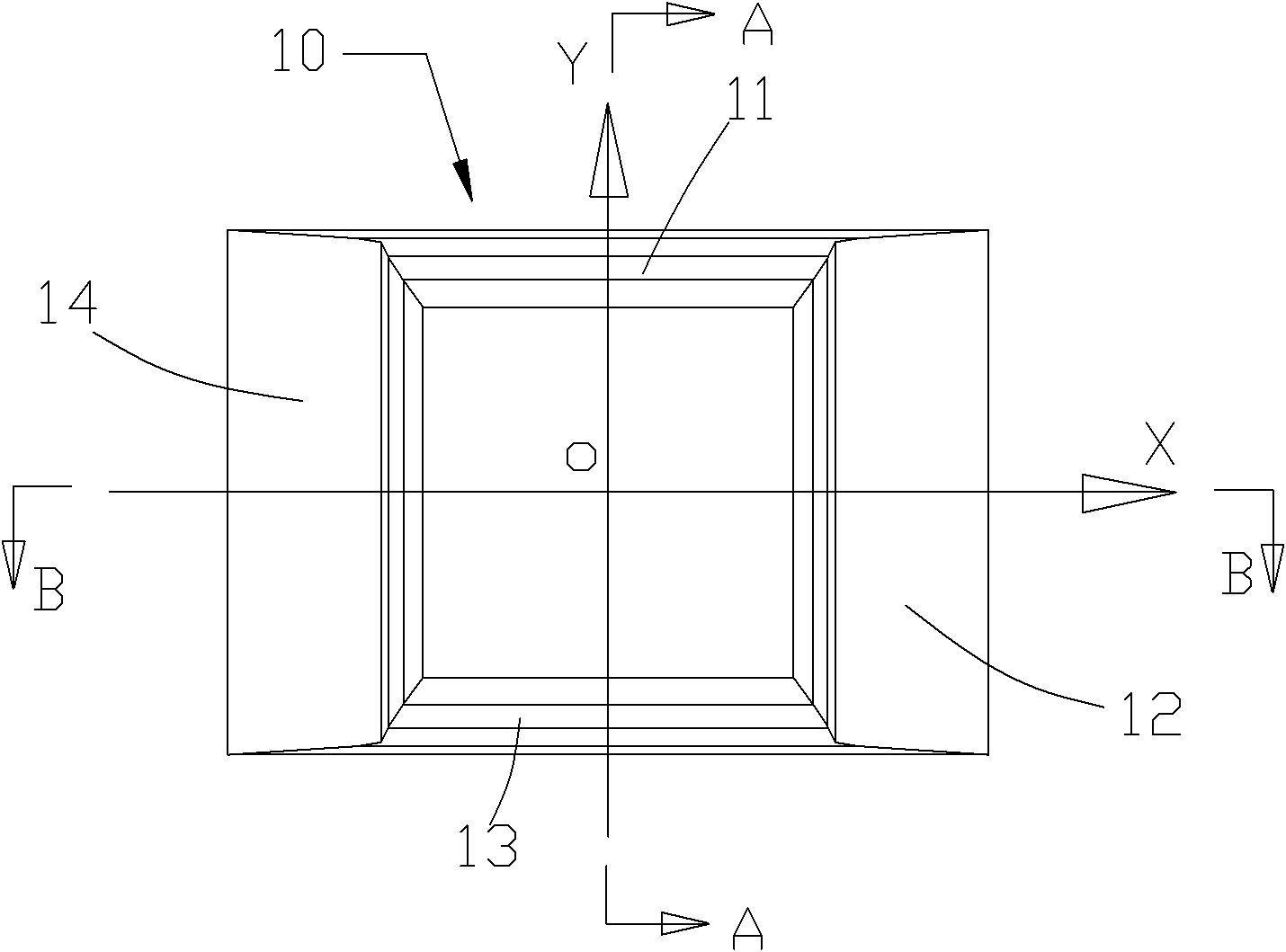 Rectangular floodlight reflector and LED (Light Emitting Diode) light fitting