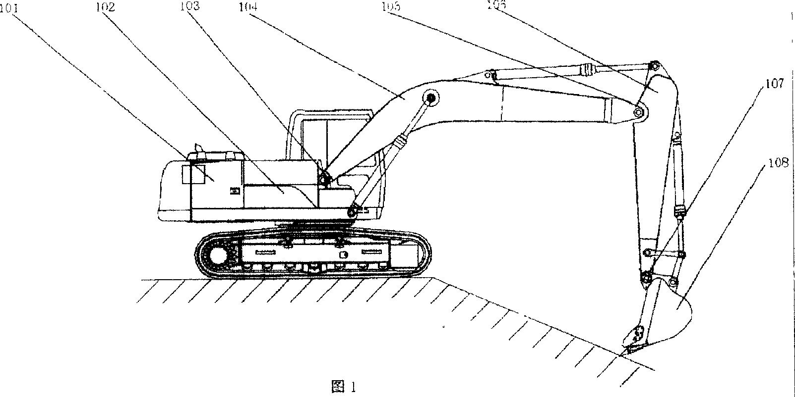 Path control system used for hydraulic digger operating device and its method
