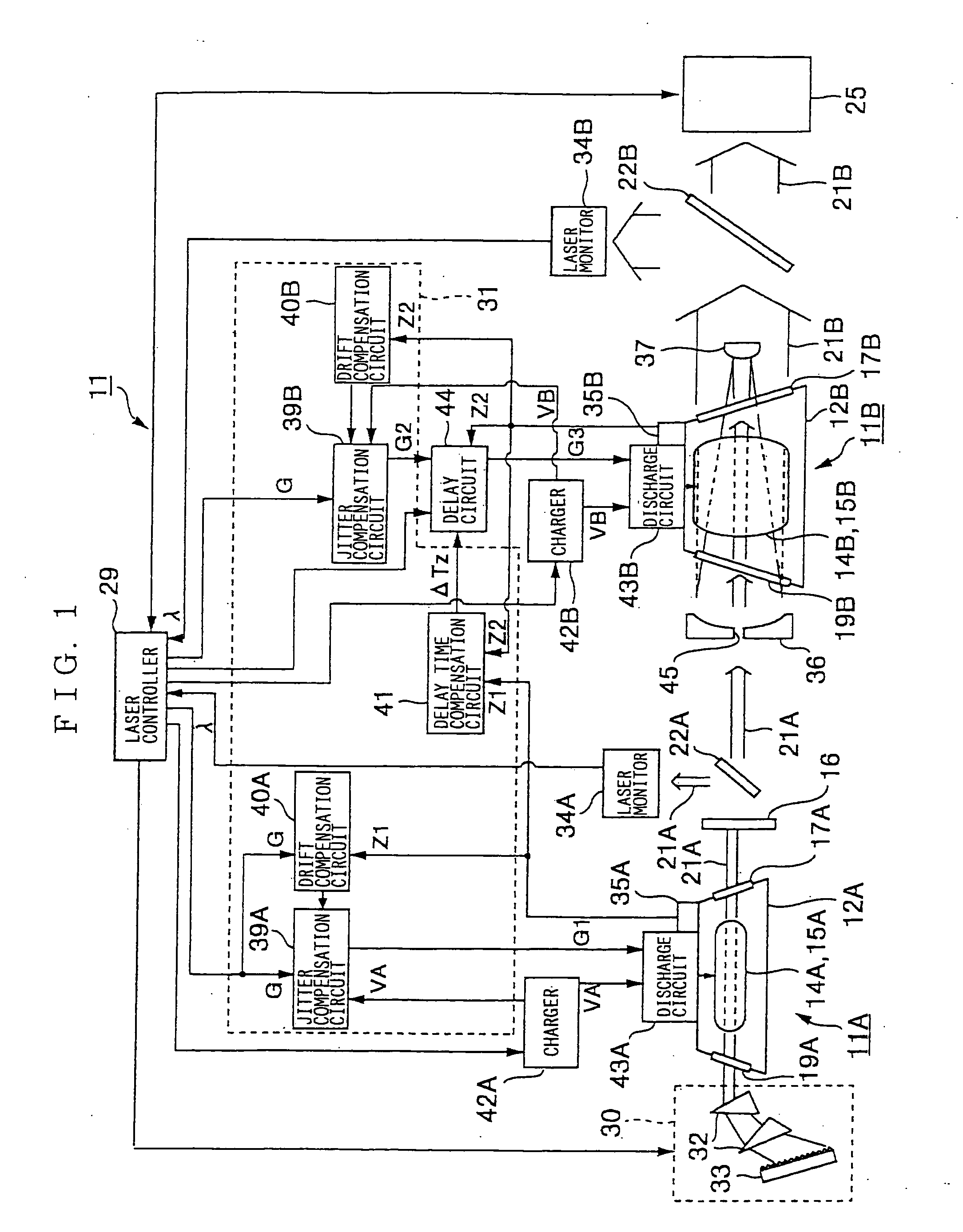 Injection locking type or MOPA type of laser device