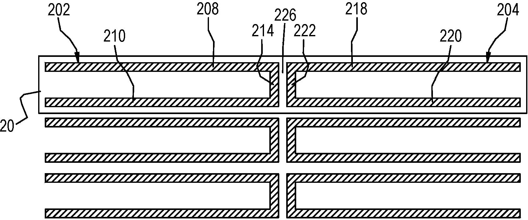 Improved electrode structure of touch control screen